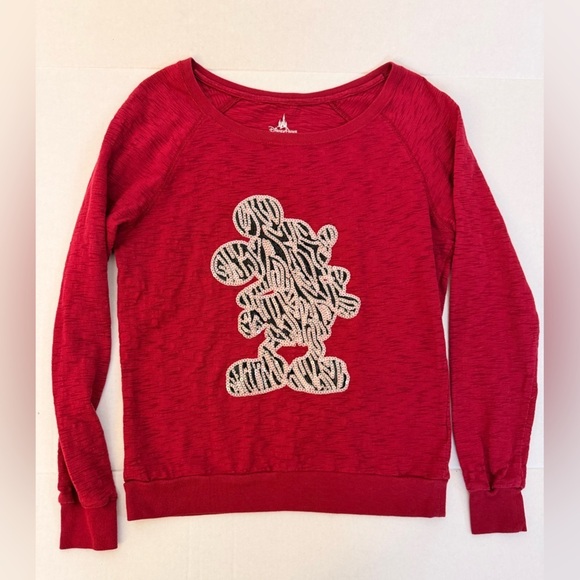 Disney Sweaters - Disney Parks Sequin Mickey Red Thin Sweater